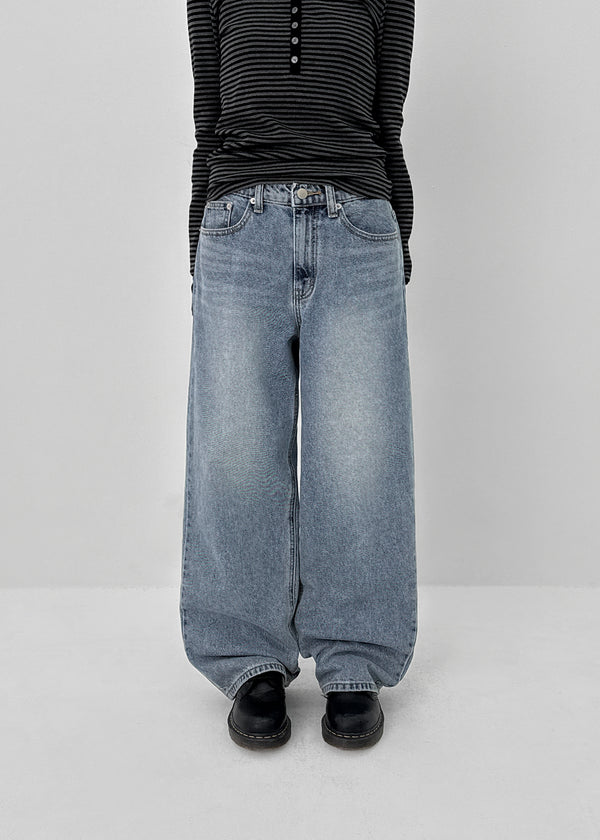 Shinrect Washed Straight Denim Pants