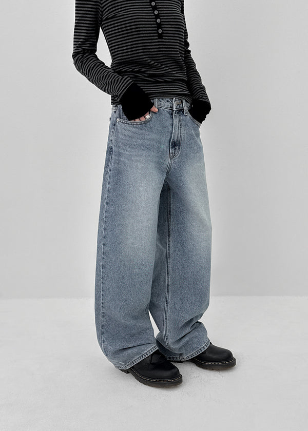 Shinrect Washed Straight Denim Pants