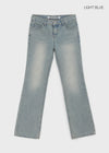 [B-DENIM] WASHING LOW SLIM BOOTS-CUT JEANS 053
