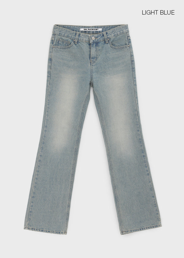 [B-DENIM] WASHING LOW SLIM BOOTS-CUT JEANS 053