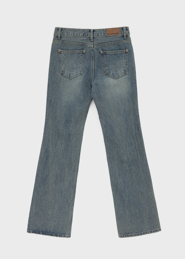 [B-DENIM] WASHING LOW SLIM BOOTS-CUT JEANS 053