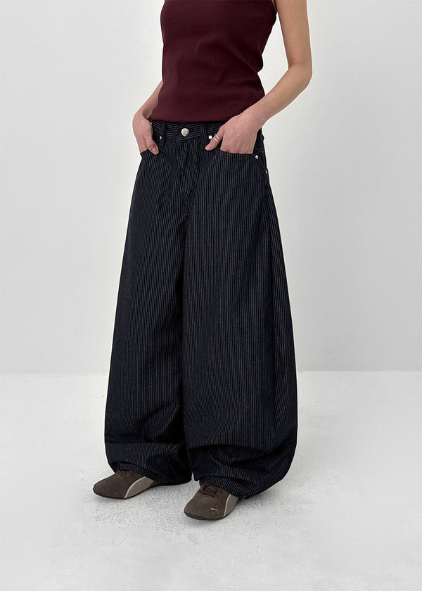 Rotadi Stripe Bijou Balloon Wide Pants