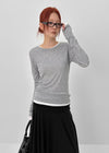 Fredit Tencel Layered Long Sleeve T-shirt