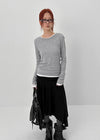 Fredit Tencel Layered Long Sleeve T-shirt