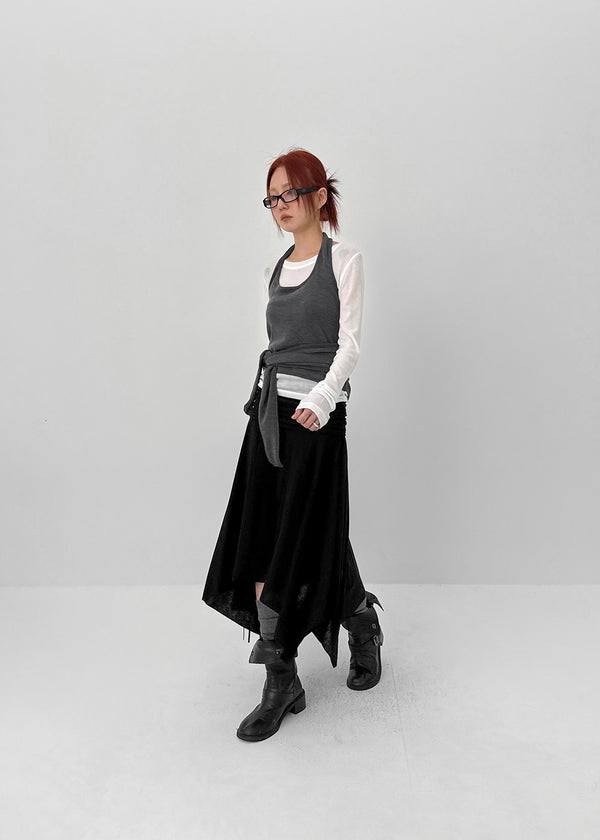 Fredit Tencel Layered Long Sleeve T-shirt