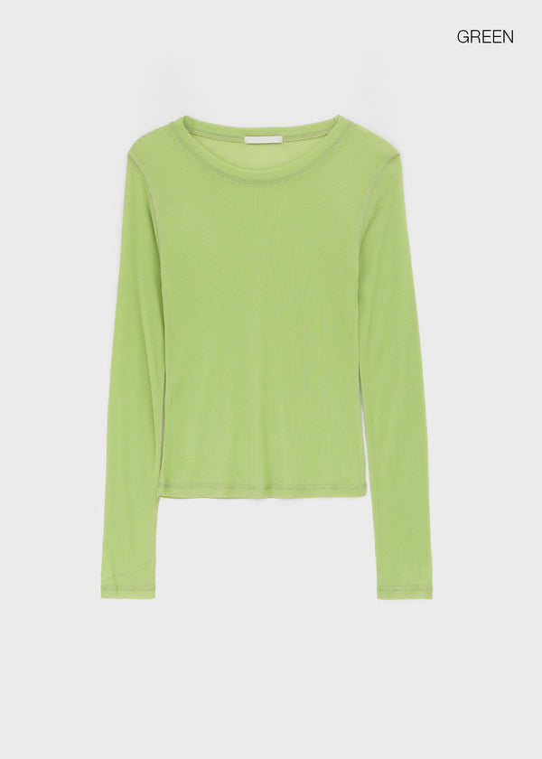 Fredit Tencel Layered Long Sleeve T-shirt