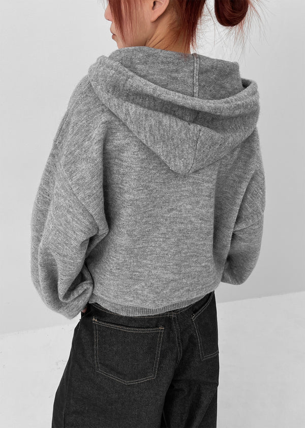 Hazel Two-way Knit Hooded Zip-up