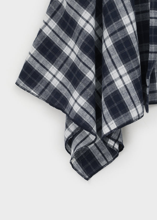 Sati Unbal Check Midi Skirt