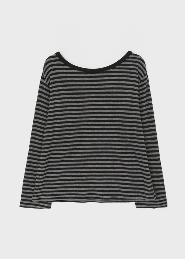 Gati Stripe Boat Neck Long Sleeve T-shirt