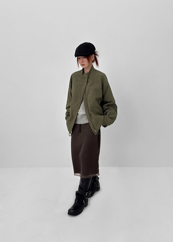 Shoulde High-neck Bomber Jacket