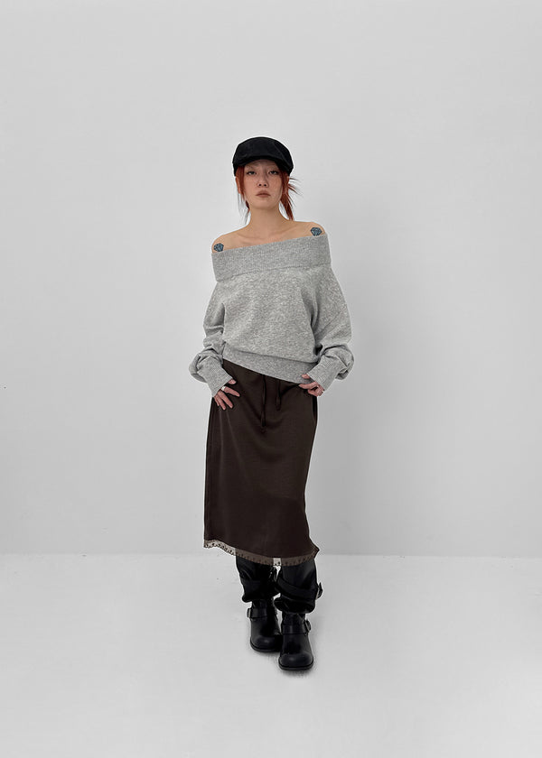 Etro Lace Satin Midi Skirt