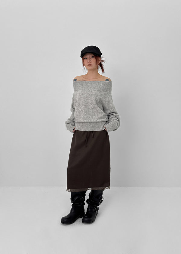 Rodedi Off-shoulder Knit (30% Wool)