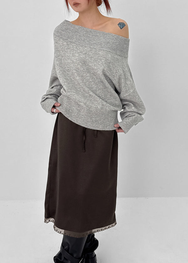 Rodedi Off-shoulder Knit (30% Wool)