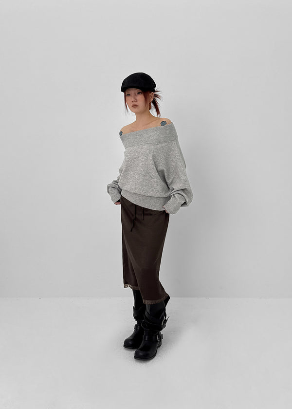 Rodedi Off-shoulder Knit (30% Wool)