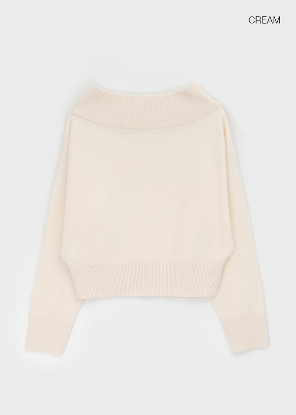 Rodedi Off-shoulder Knit (30% Wool)