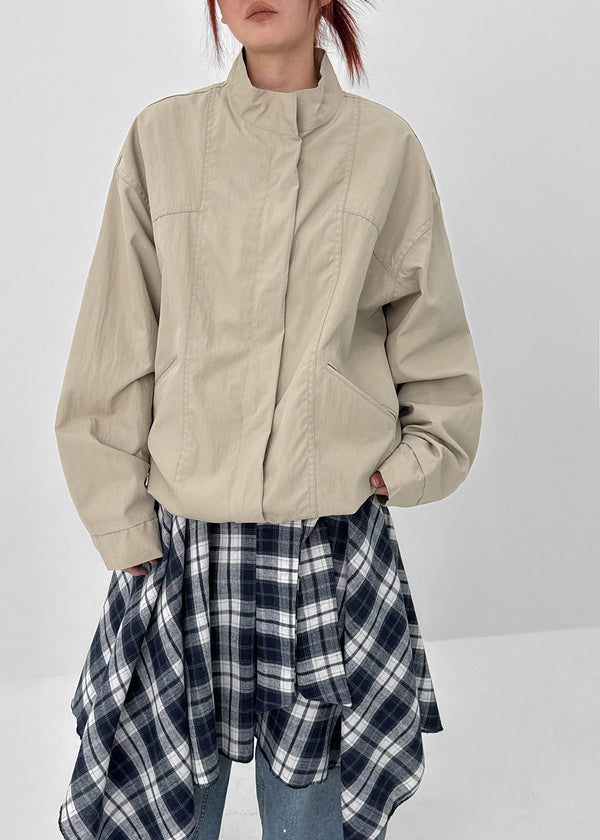 Shoulde High-neck Bomber Jacket