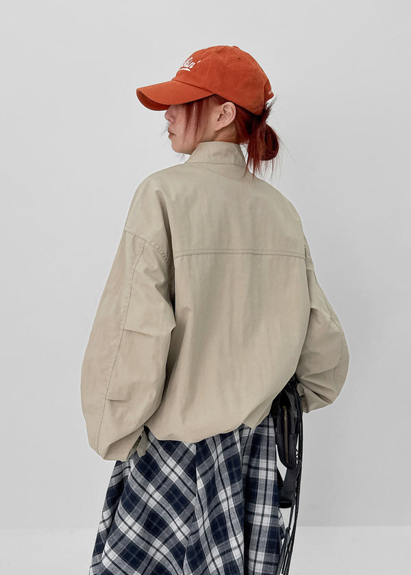 Shoulde High-neck Bomber Jacket