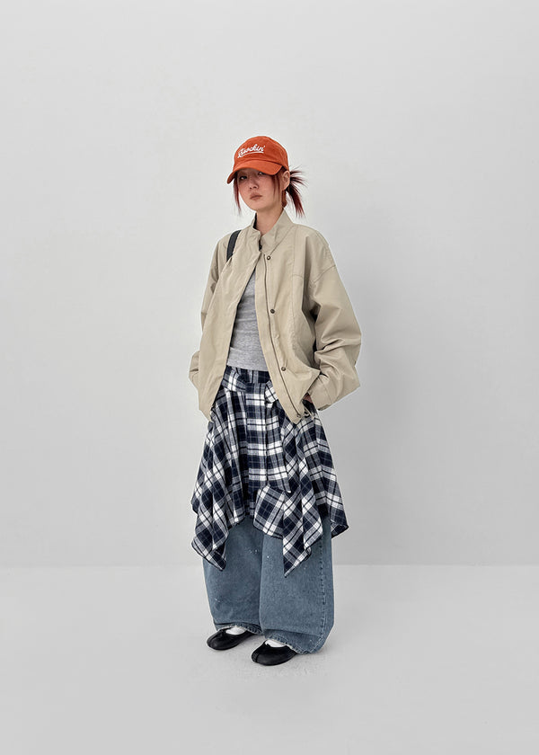 Shoulde High-neck Bomber Jacket