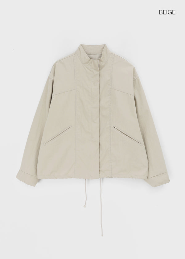 Shoulde High-neck Bomber Jacket