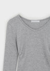 Samanthi Button V-neck Long Sleeve T-shirt