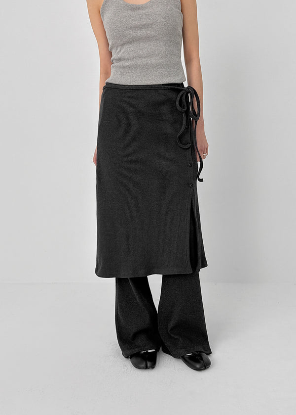 Butts Button Bootcut Skirt Pants
