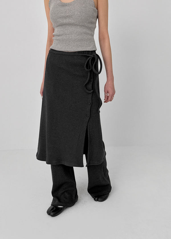Butts Button Bootcut Skirt Pants