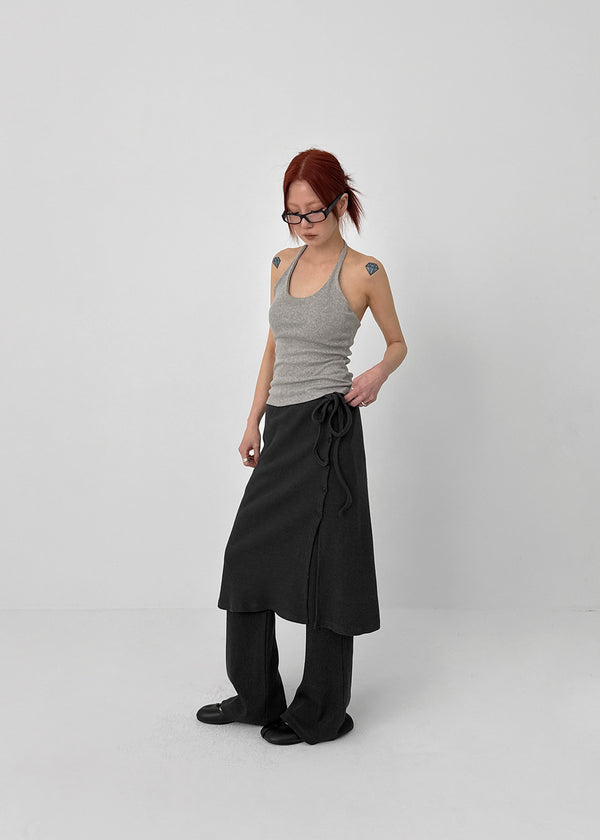 Butts Button Bootcut Skirt Pants