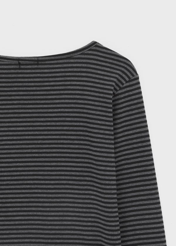Toto Snap Button Stripe Long Sleeve T-shirt