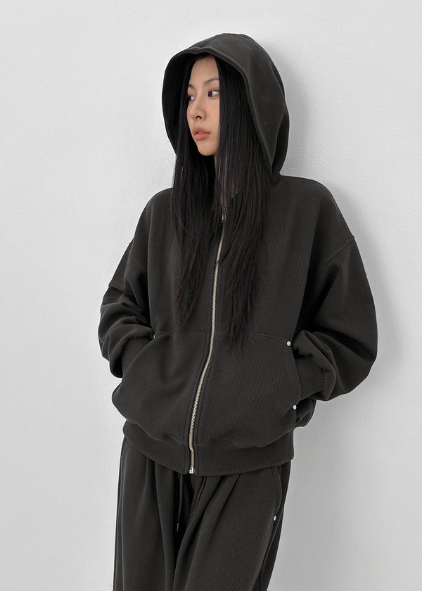 [MADE] Moit Waffle Hooded Zip-up (Set Available)