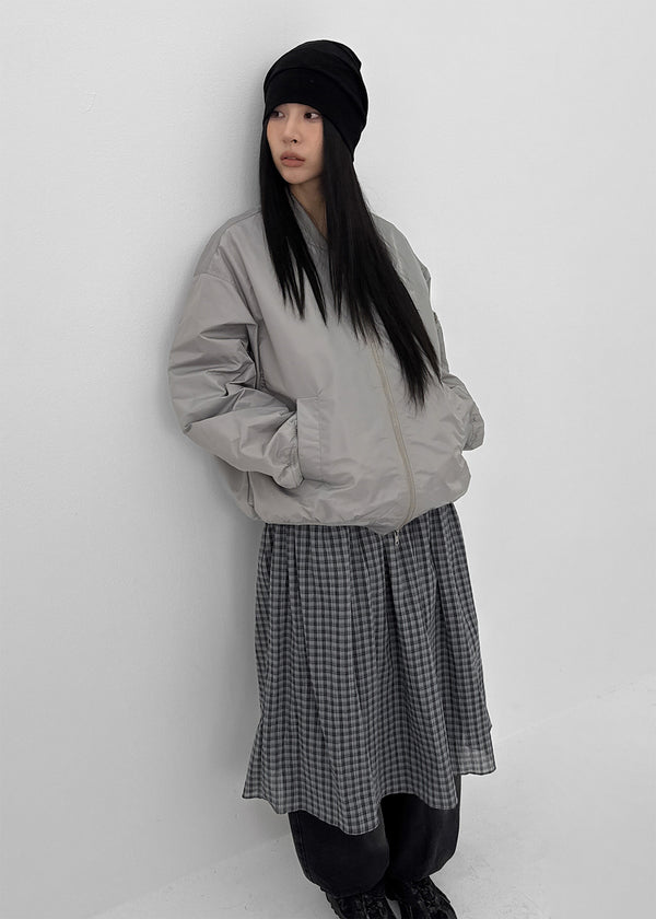 (UNISEX) Vinal Quilted Two-way Flight Jacket