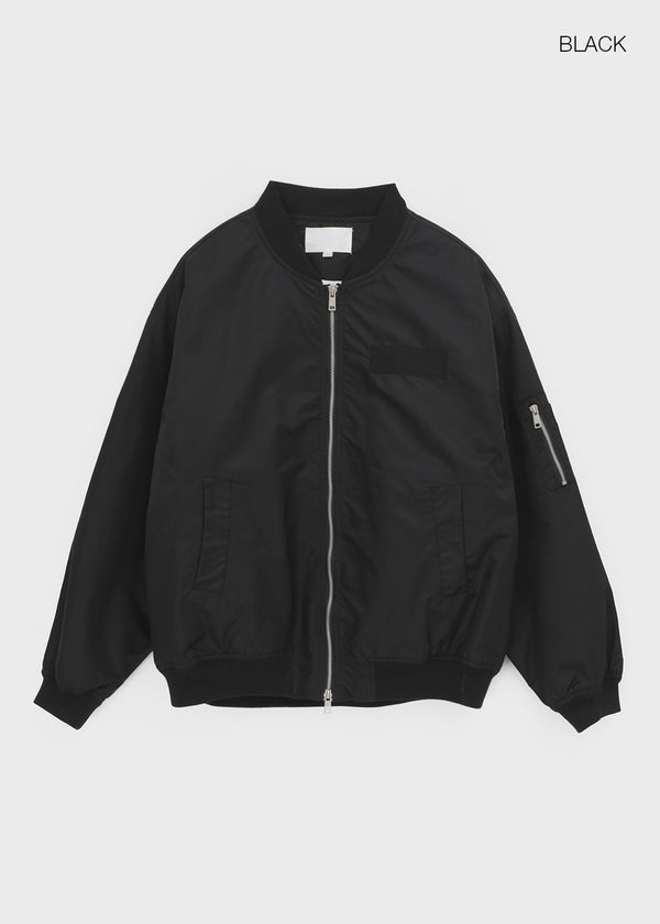 (UNISEX) Vinal Quilted Two-way Flight Jacket