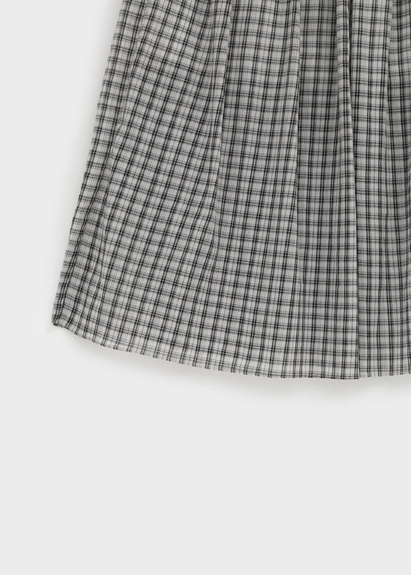 Nerdty Check Flare Long Skirt