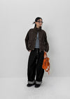 (UNISEX) Blackie Button Non-fade Raw Fabric Balloon Wide Denim Pants