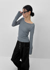 Bernal Sleeve Button Tencel Long Sleeve Tee