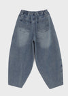 (UNISEX) Recoop Wide Balloon Banding Denim Pants