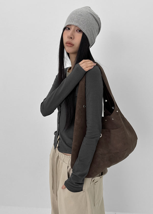 Terryte Eyelet Leather Shoulder Bag