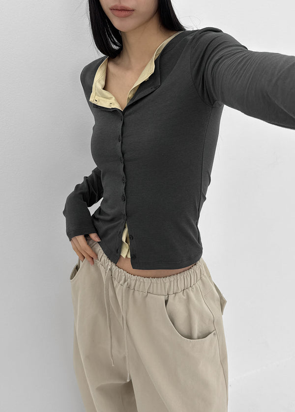 [MADE] Kerti Button Layered Cardigan