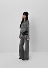 Palky Stripe U-Neck Long Sleeve Tee