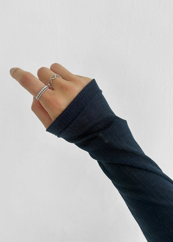 Honnit Silver Ball Layered Ring