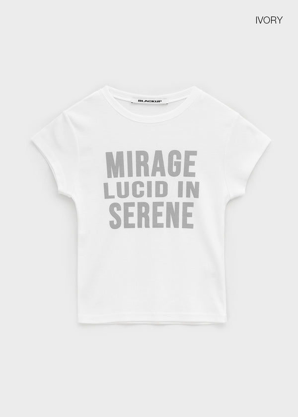 [MADE] Elsie Lettering Round-Neck Short-Sleeve T-Shirt