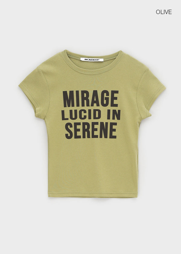 [MADE] Elsie Lettering Round-Neck Short-Sleeve T-Shirt