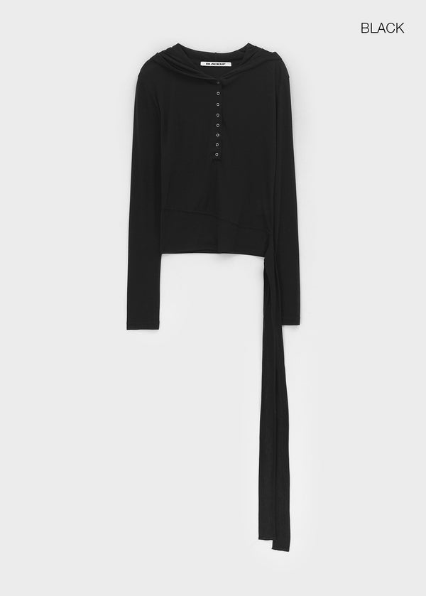 [MADE] Puria Strap Hooded Long-Sleeve T-Shirt