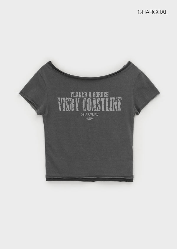 [MADE] Siati Short-Sleeve Layered Off-Shoulder Top