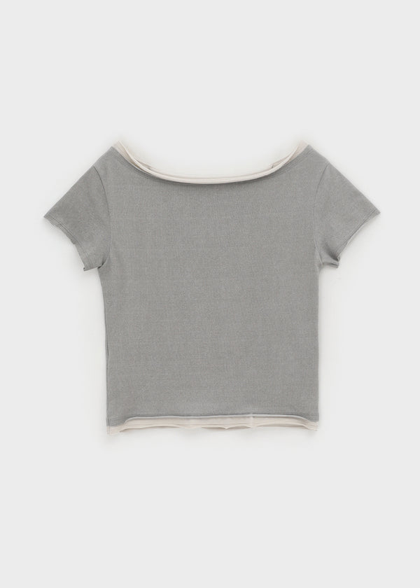 [MADE] Siati Short-Sleeve Layered Off-Shoulder Top