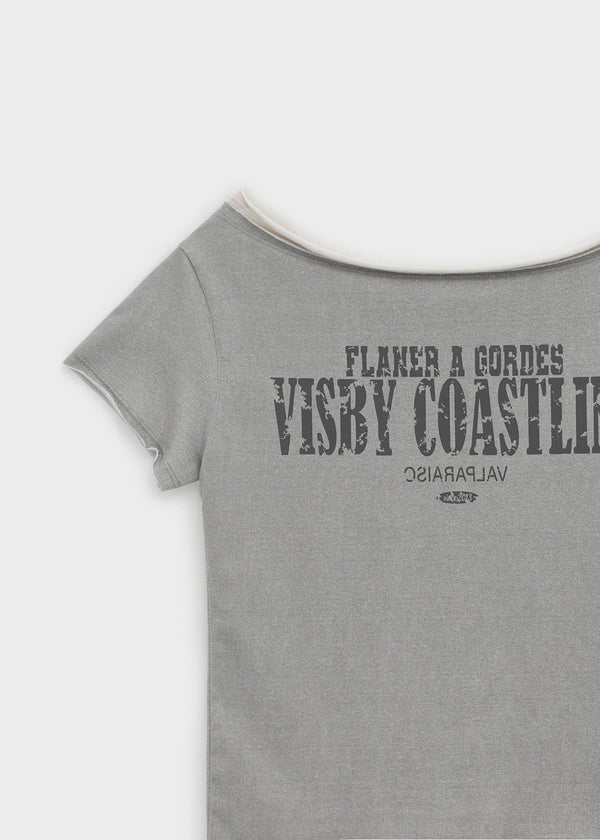 [MADE] Siati Short-Sleeve Layered Off-Shoulder Top