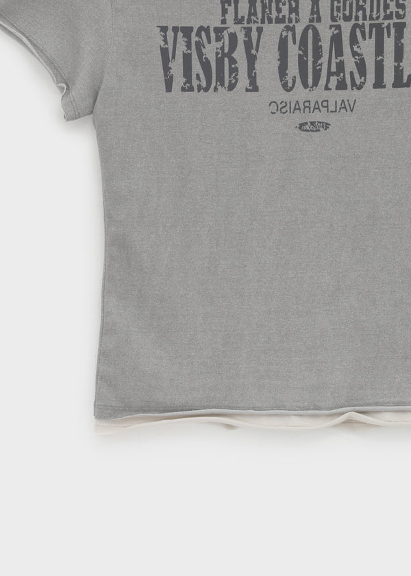 [MADE] Siati Short-Sleeve Layered Off-Shoulder Top