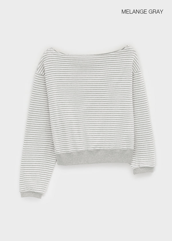 [MADE] Witch Striped Off-Shoulder Long-Sleeve Tee