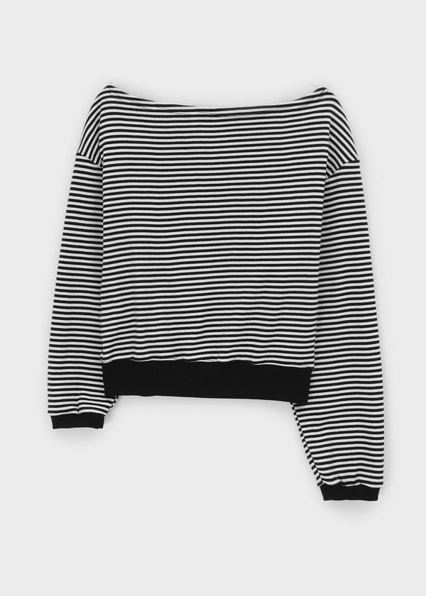 [MADE] Witch Striped Off-Shoulder Long-Sleeve Tee