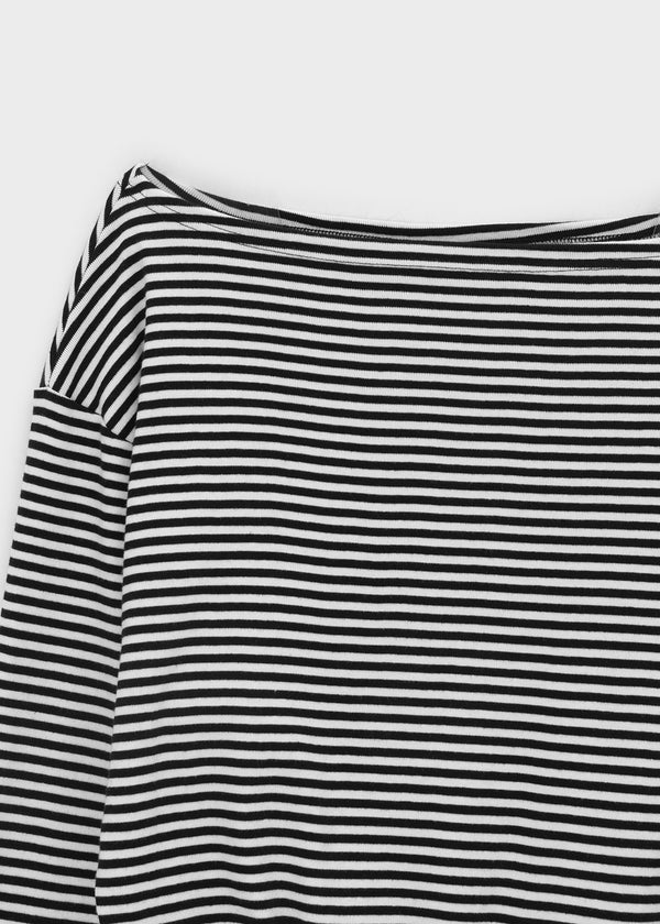 [MADE] Witch Striped Off-Shoulder Long-Sleeve Tee