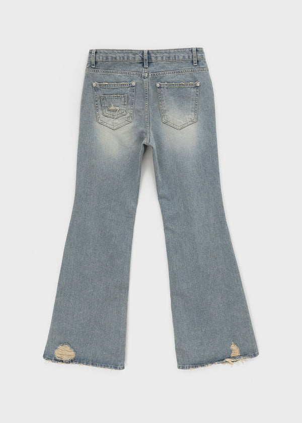 [MADE] Del Luna Damage Bootcut Denim Pants